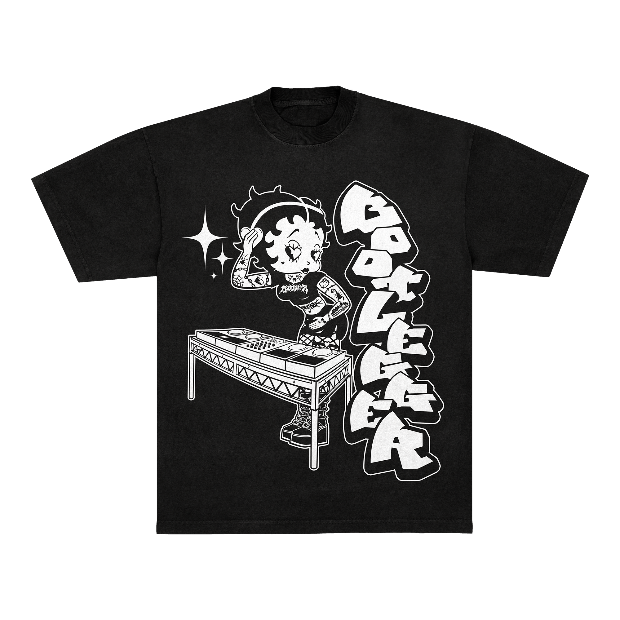 BETTY BOOT TEE - BLACK