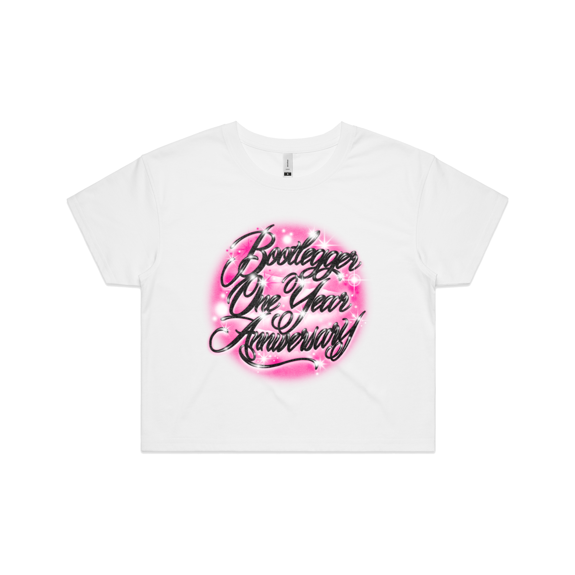 AIRBRUSH ANNIVERSARY CROP TOP - PINK