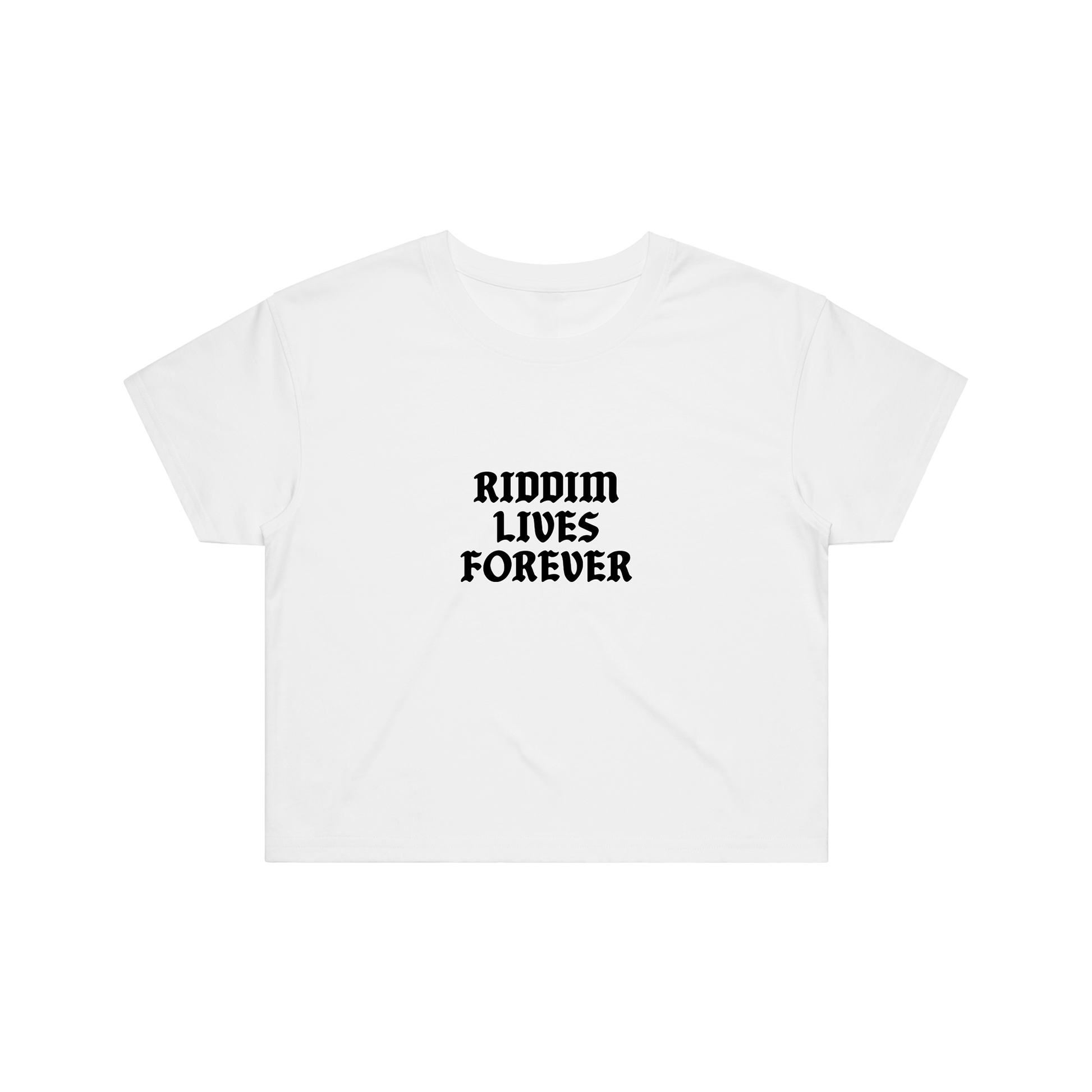 RIDDIM LIVES FOREVER CROP TOP - WHITE