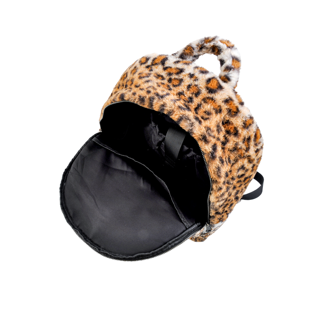 BROWN LEOPARD FUR BACKPACK