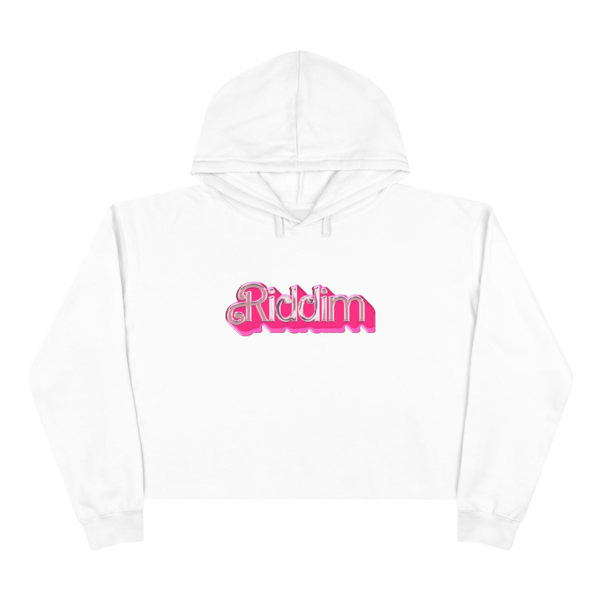 BARBIE RIDDIM CROP HOODIE WHITE