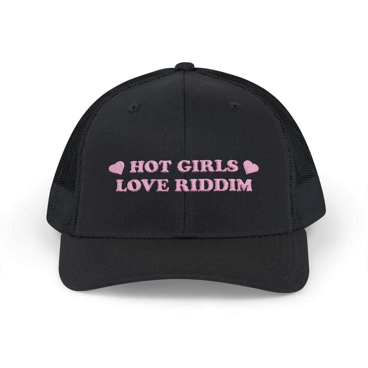 HOT GIRLS LOVE RIDDIM TRUCKER HAT PINK