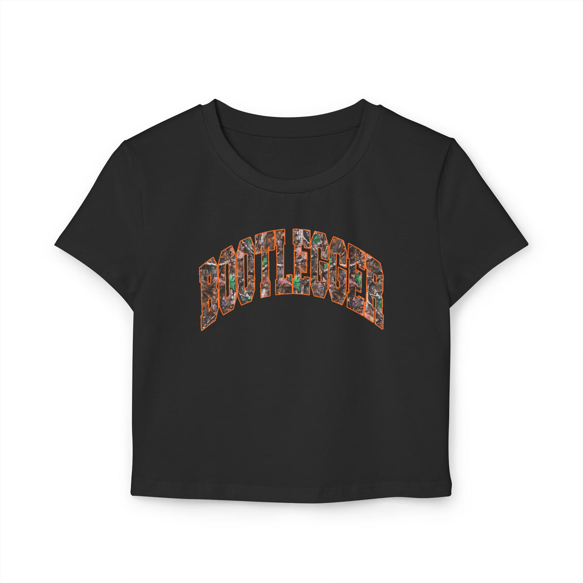 ORANGE CAMO BABY TEE BLACK