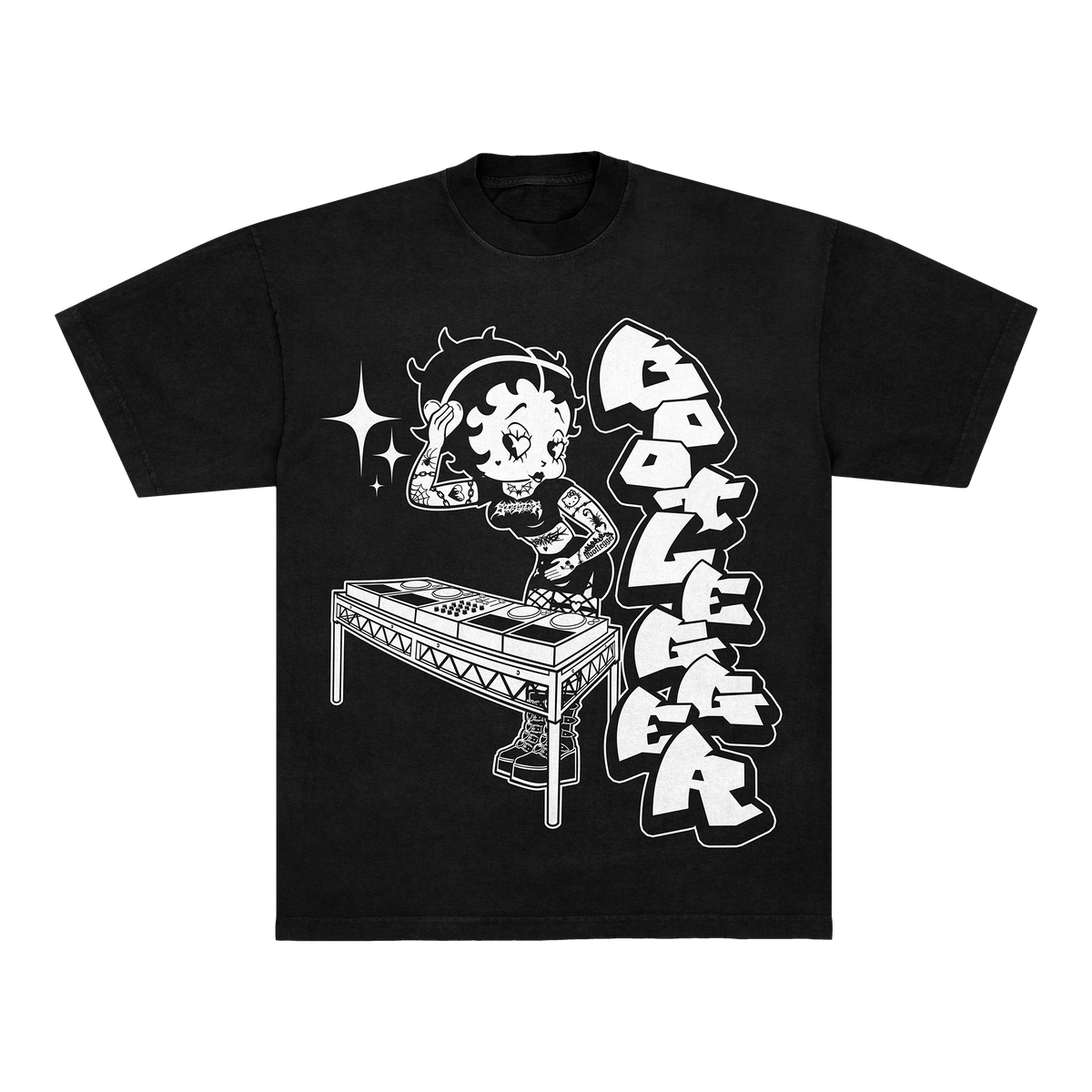 BETTY BOOT TEE - BLACK