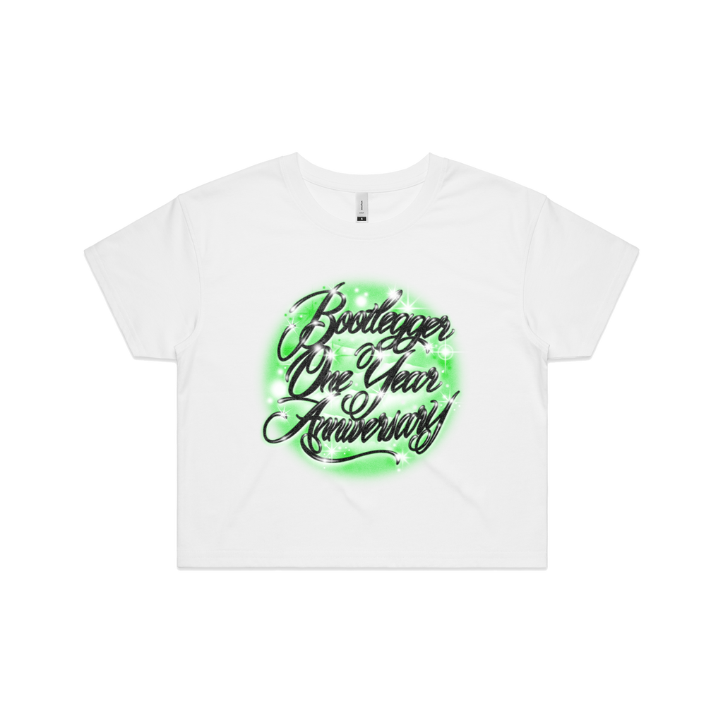 AIRBRUSH ANNIVERSARY CROP TOP - GREEN