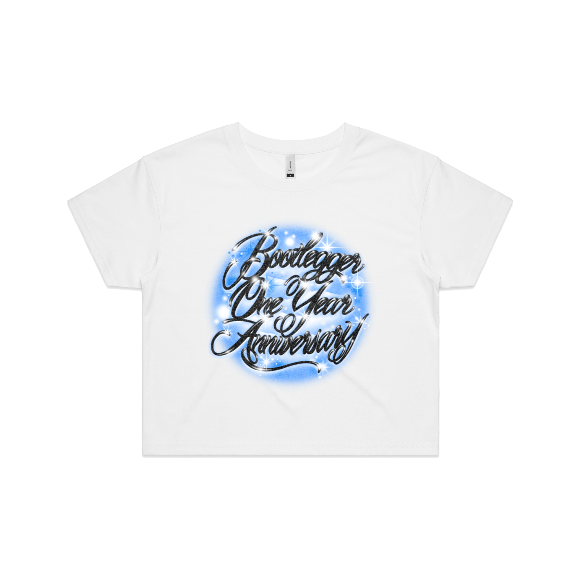 AIRBRUSH ANNIVERSARY CROP TOP - BLUE