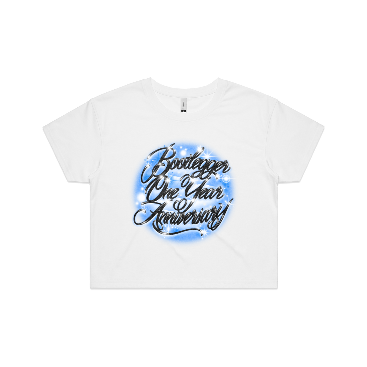 AIRBRUSH ANNIVERSARY CROP TOP - BLUE