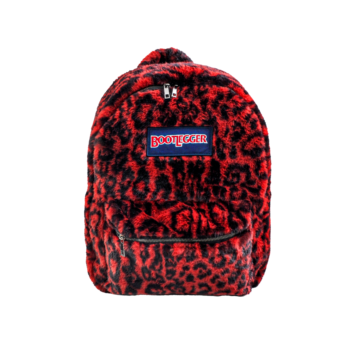 RED LEOPARD FUR BACKPACK