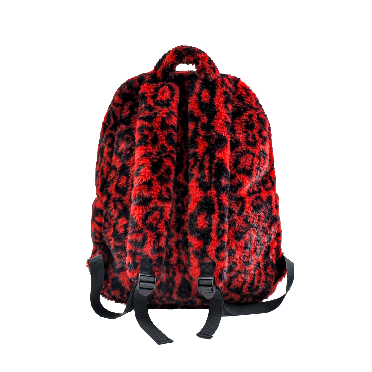 RED LEOPARD FUR BACKPACK