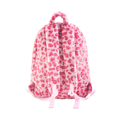 PINK LEOPARD FUR BACKPACK