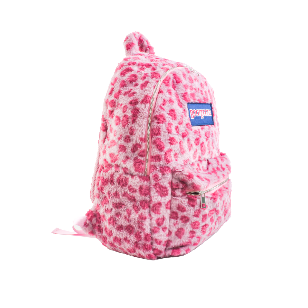 PINK LEOPARD FUR BACKPACK