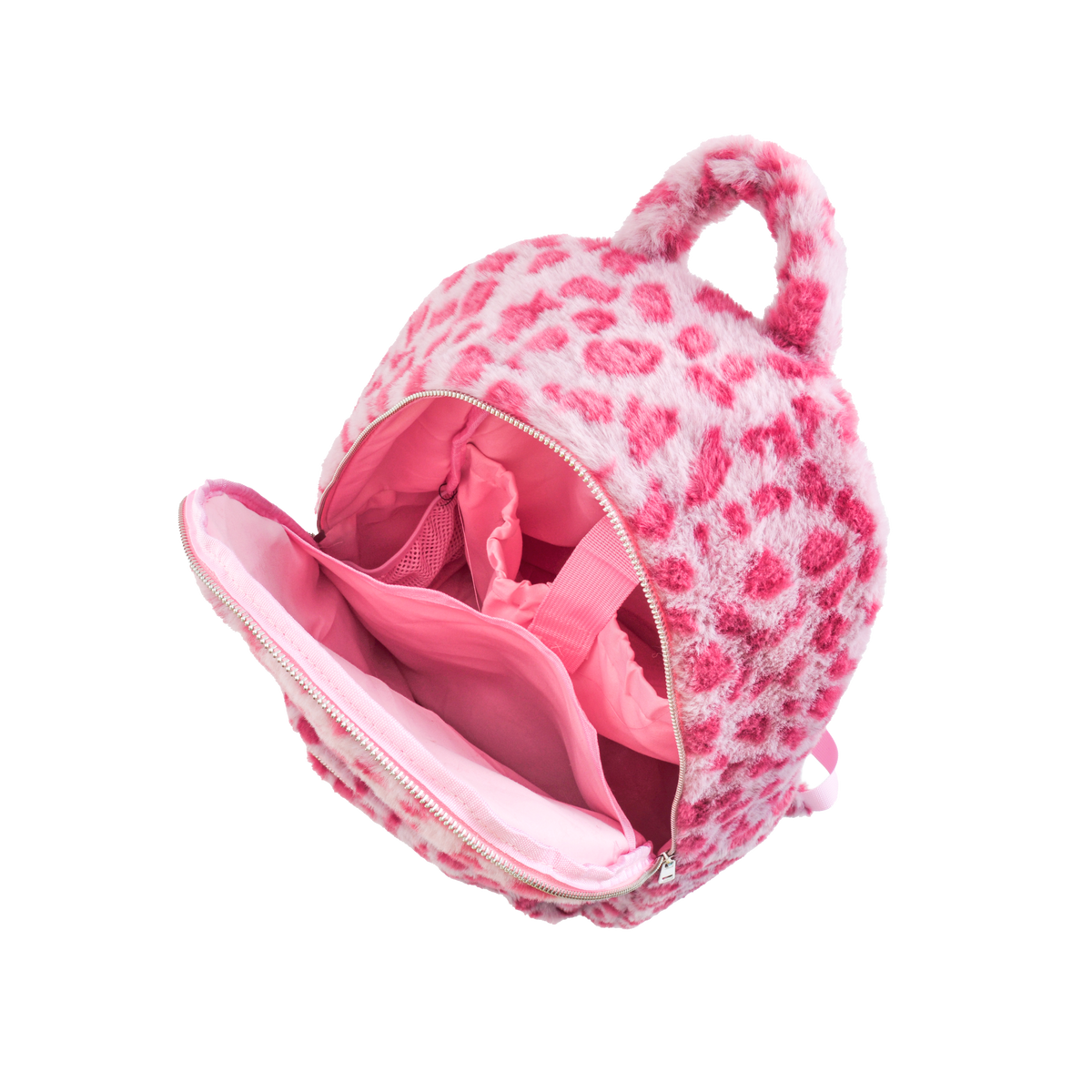 PINK LEOPARD FUR BACKPACK