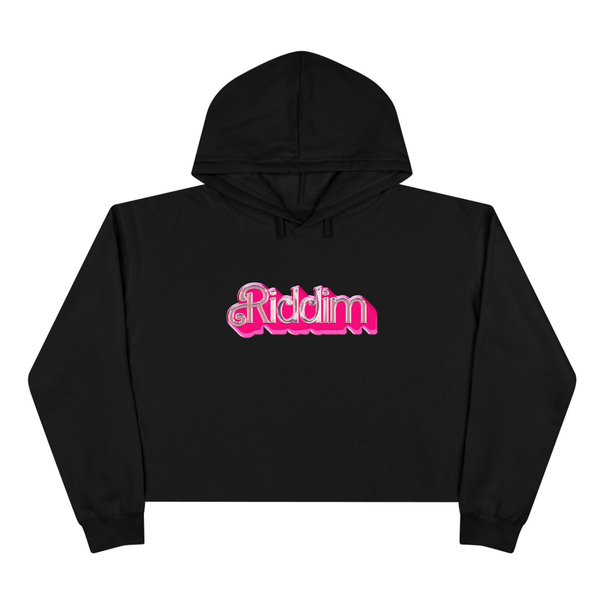 BARBIE RIDDIM CROP HOODIE BLACK