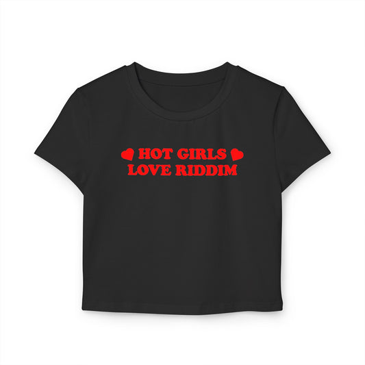 HOT GIRLS LOVE RIDDIM BABY TEE BLACK