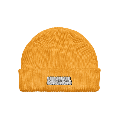YELLOW TAGGED EMBROIDERED BEANIE