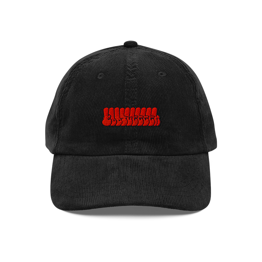 RED TAGGED CORDUROY HAT