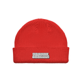 RED TAGGED EMBROIDERED BEANIE