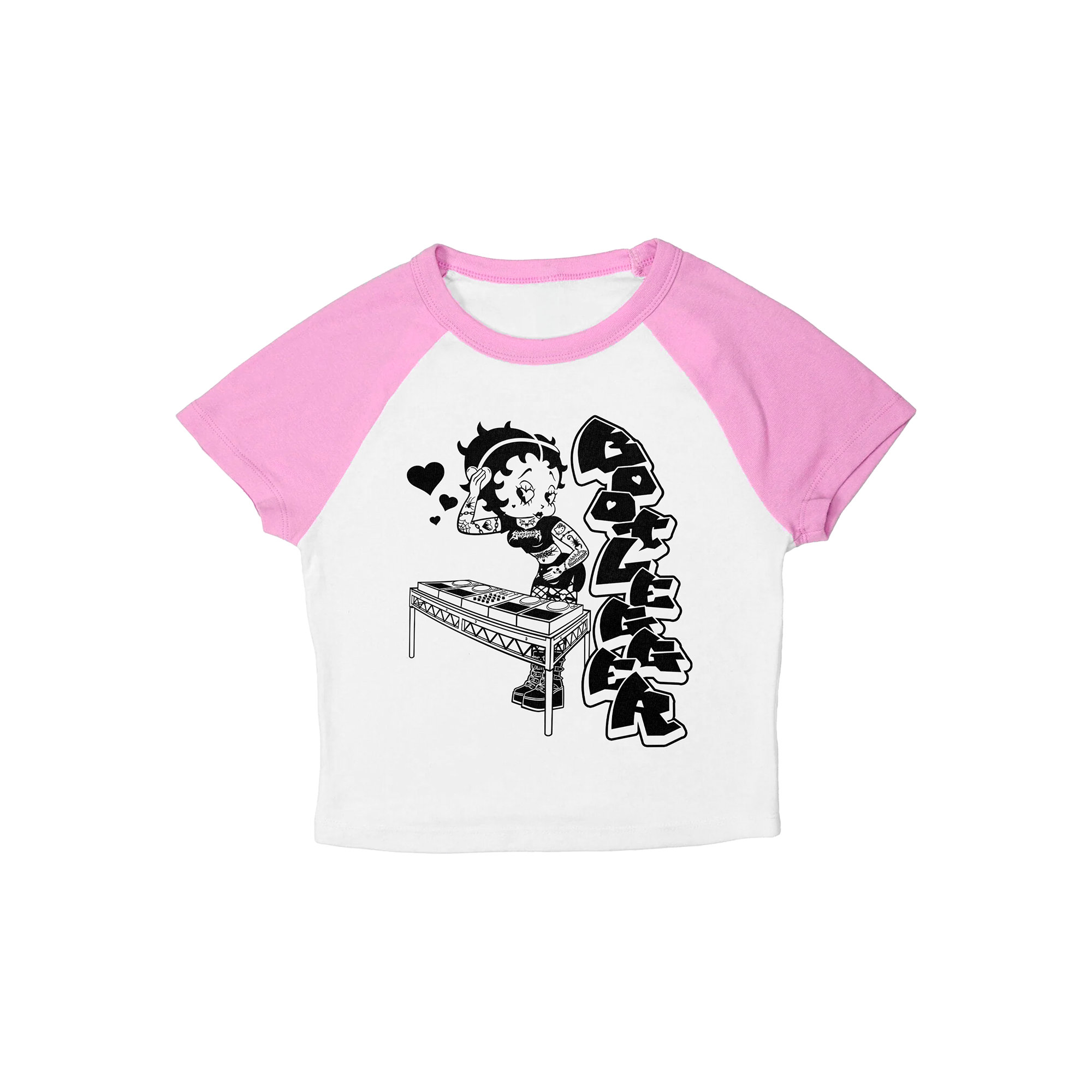 BETTY BOOT VALENTINES BABY TEE - PINK