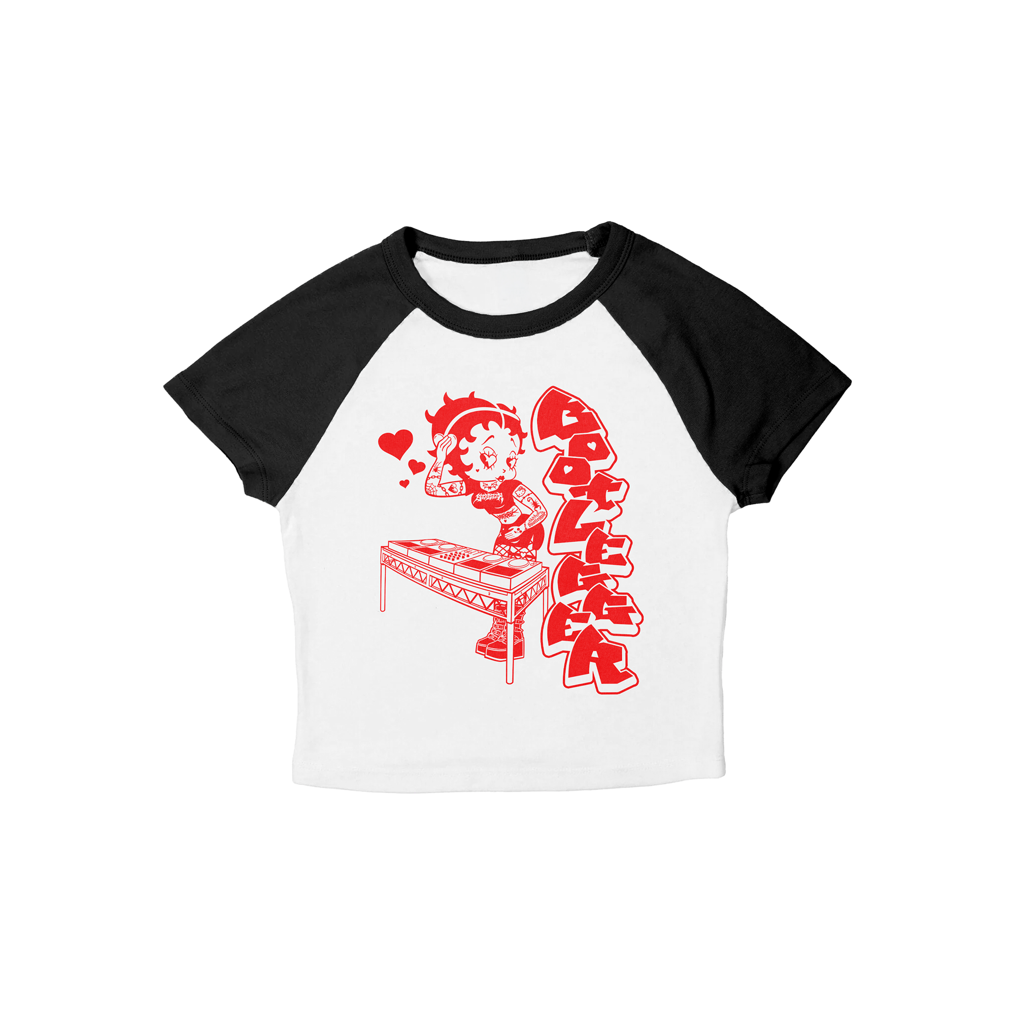 BETTY BOOT VALENTINES BABY TEE - RED