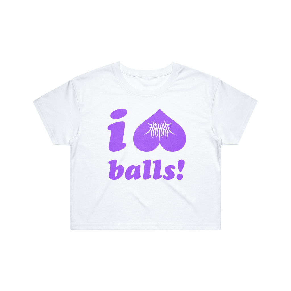 I LOVE BALLS! CROP - WHITE