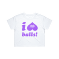 I LOVE BALLS! CROP - WHITE