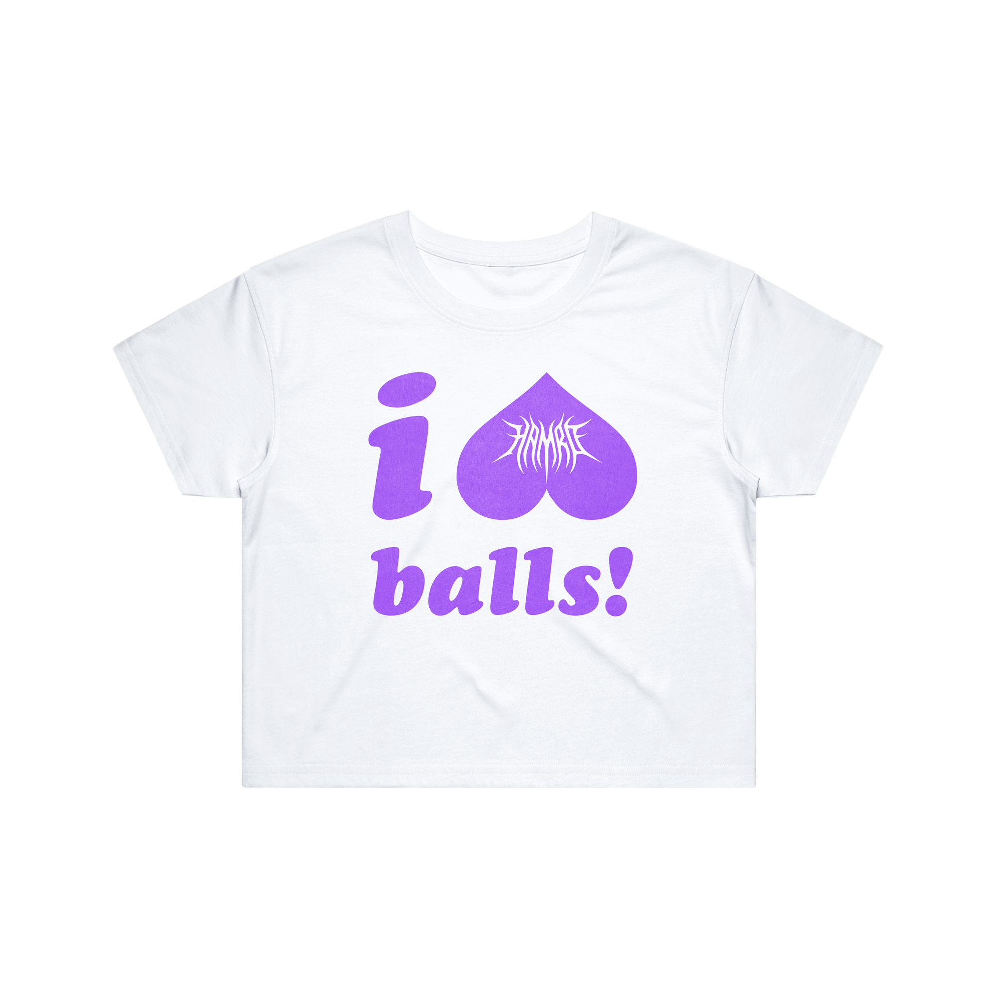 I LOVE BALLS! CROP - WHITE