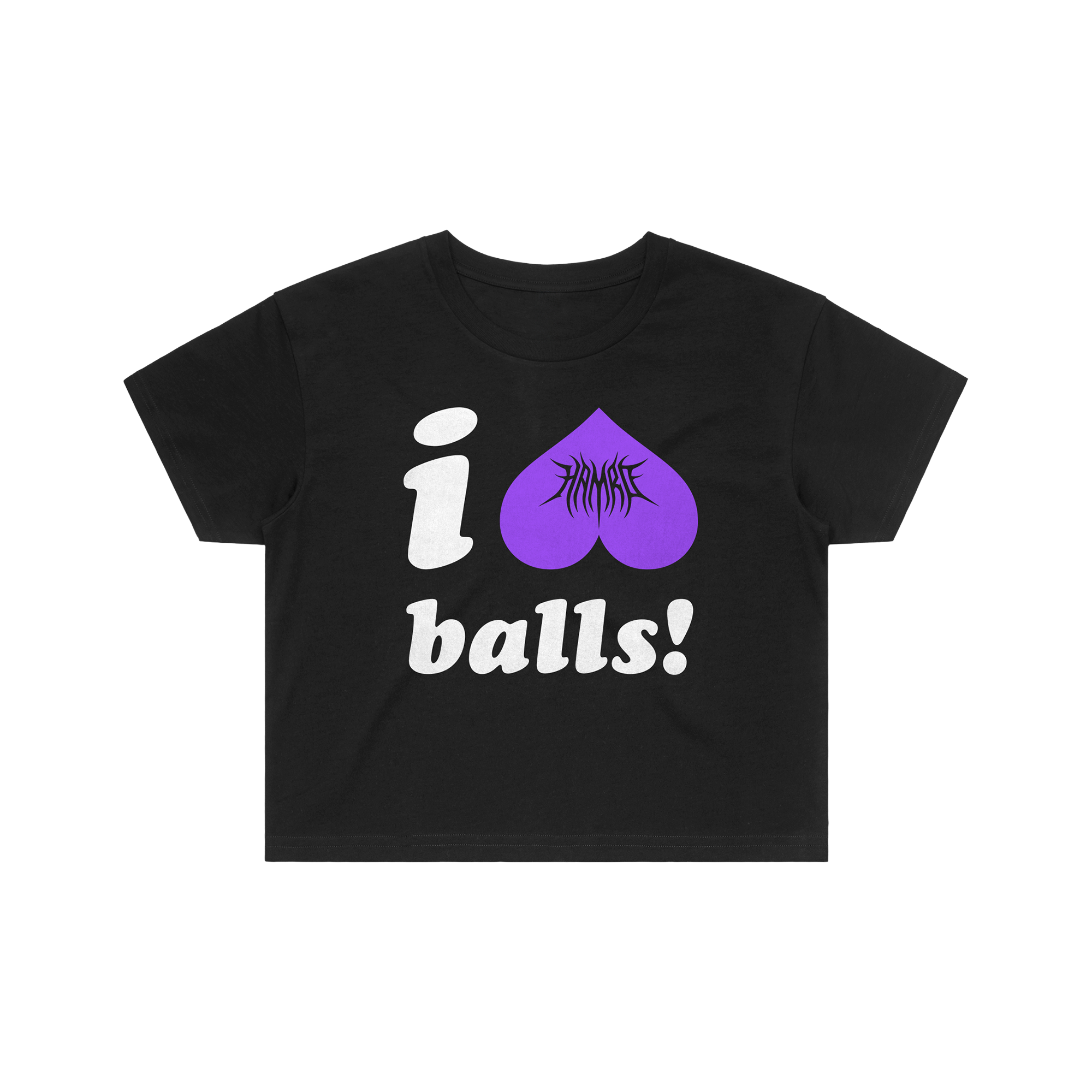 I LOVE BALLS! CROP - BLACK