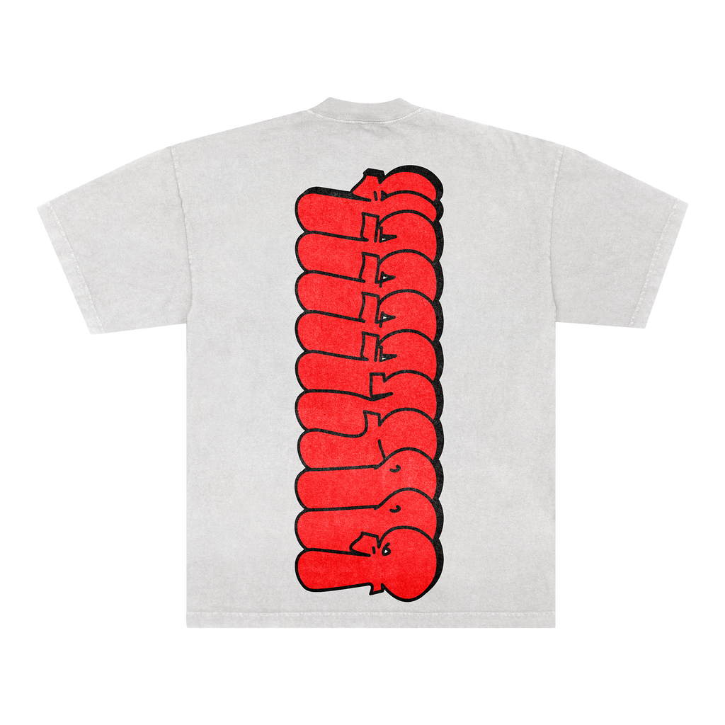 RED TAGGED TEE - WHITE