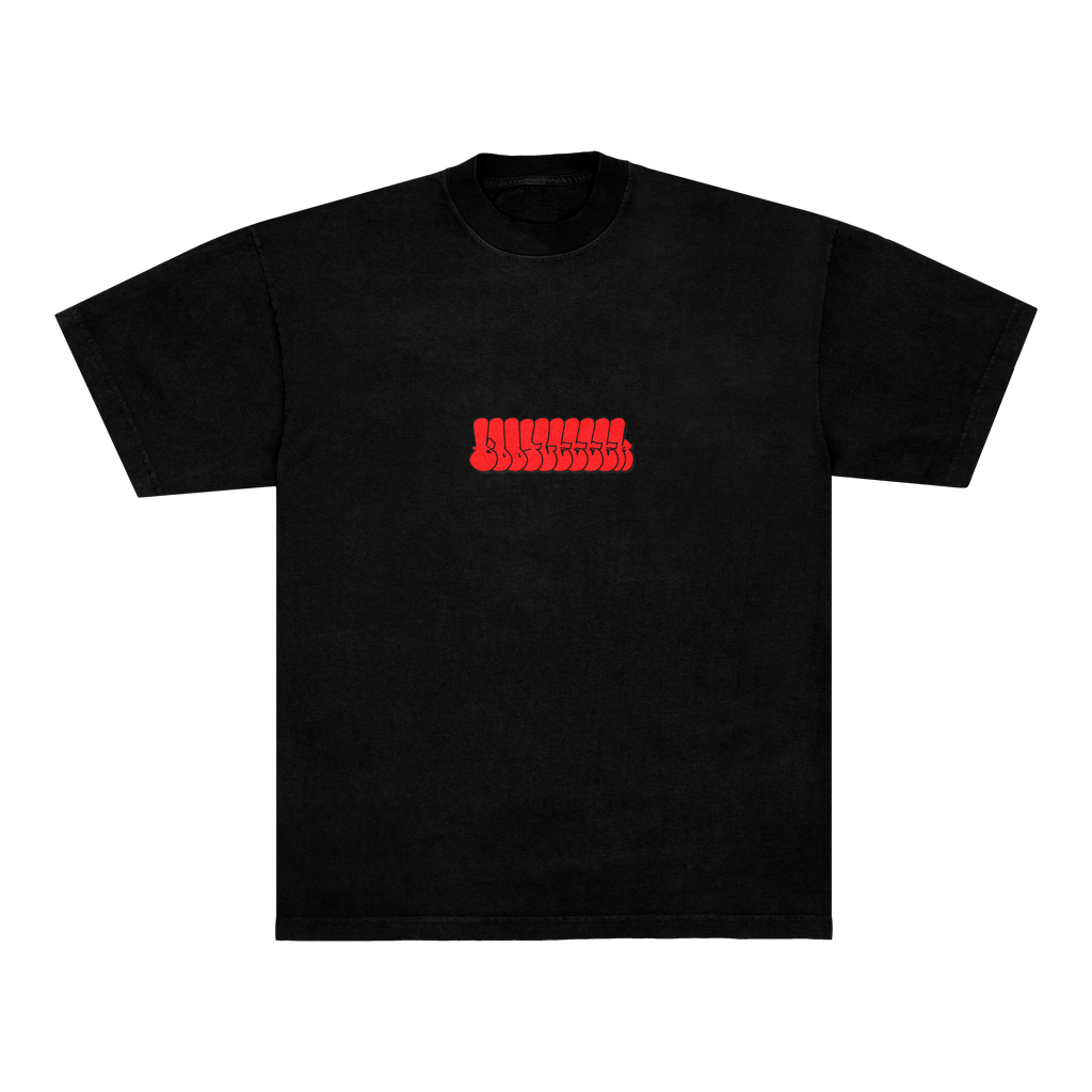 RED TAGGED TEE - BLACK