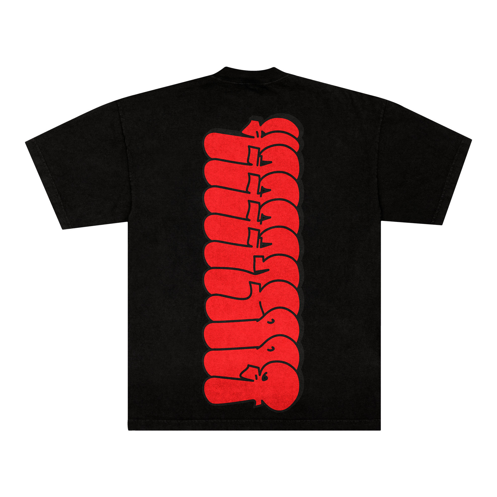 RED TAGGED TEE - BLACK