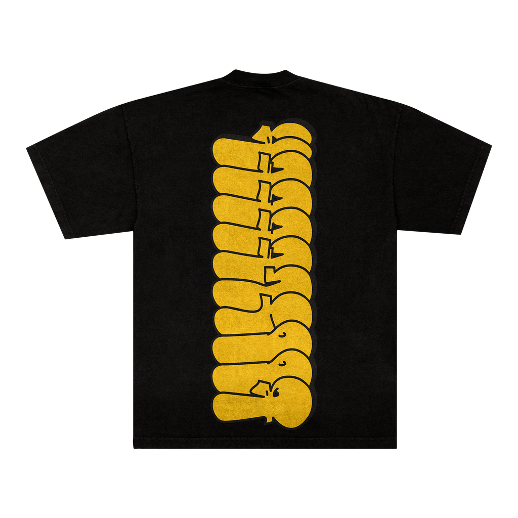 YELLOW TAGGED TEE - BLACK