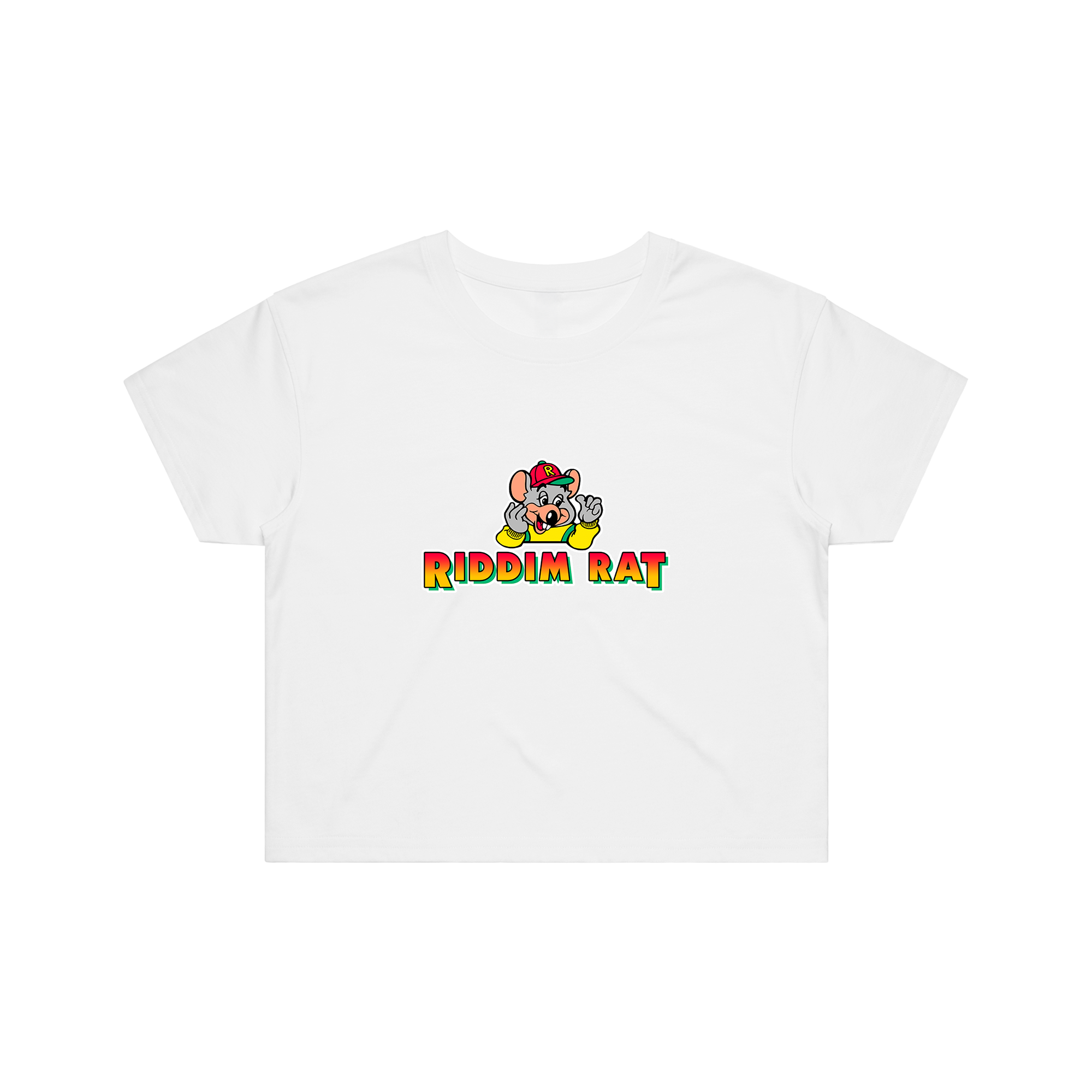 RIDDIM RAT CROP TOP - WHITE