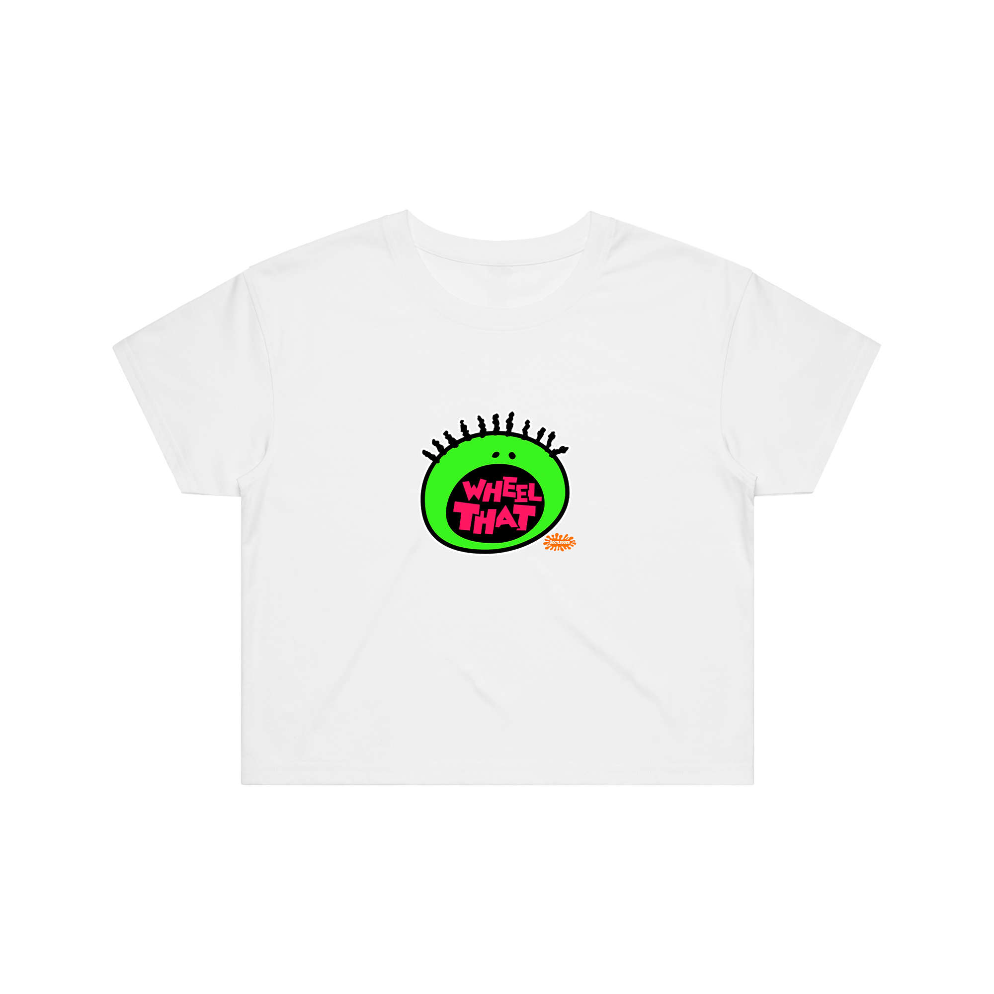 WHEEL THAT GREEN CROP TOP - WHITE