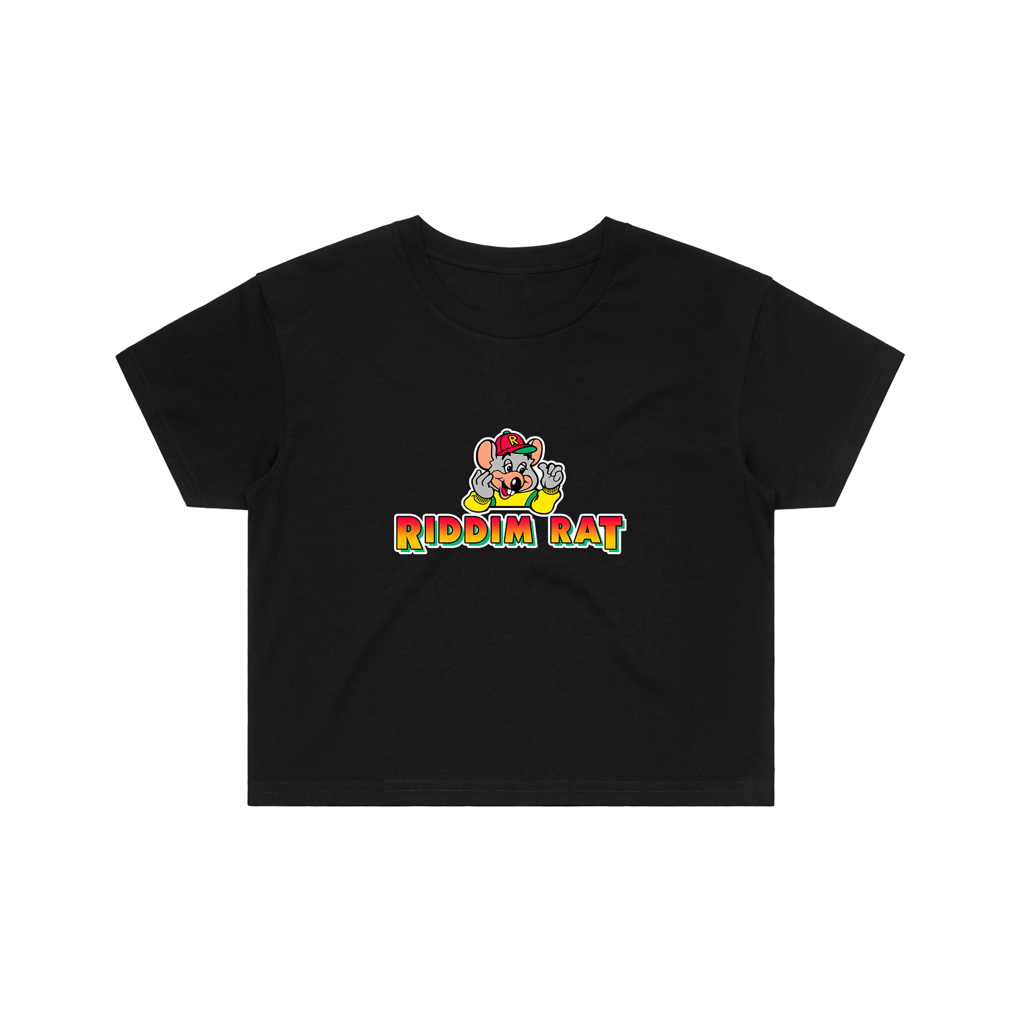 RIDDIM RAT CROP TOP - BLACK