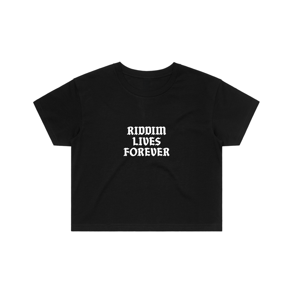 RIDDIM LIVES FOREVER CROP TOP - BLACK