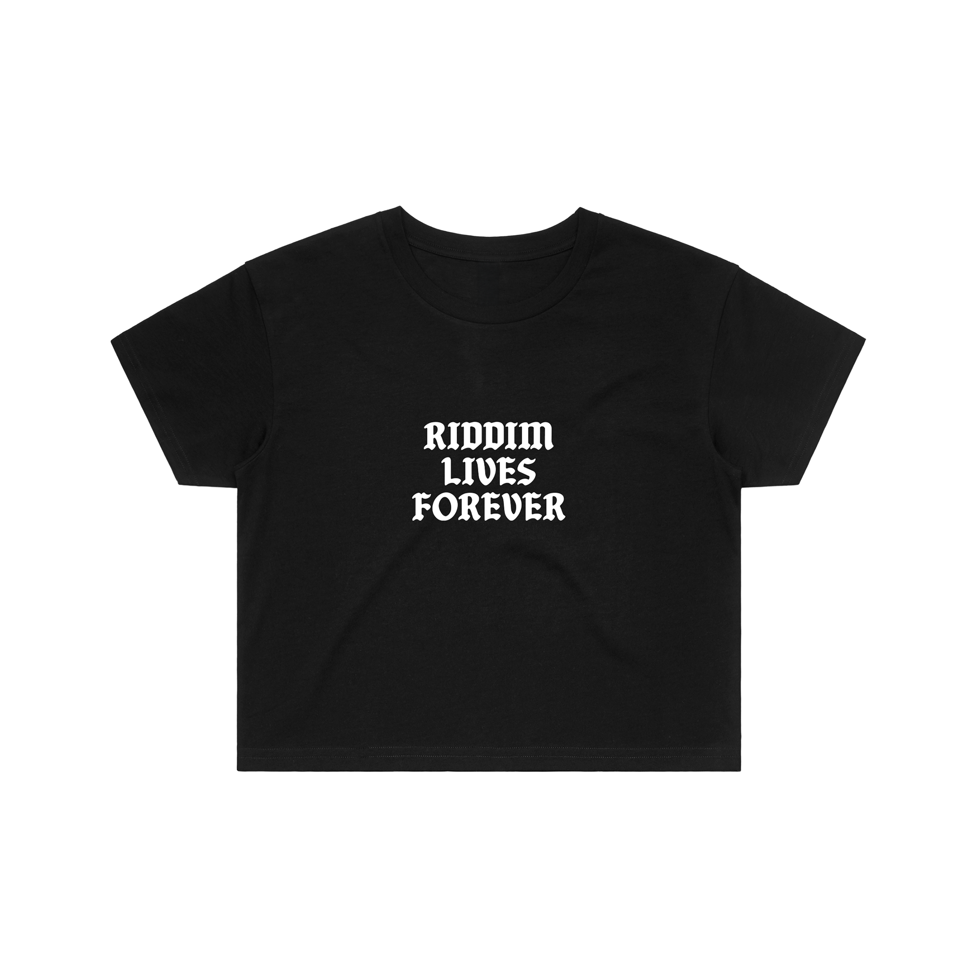 RIDDIM LIVES FOREVER CROP TOP - BLACK