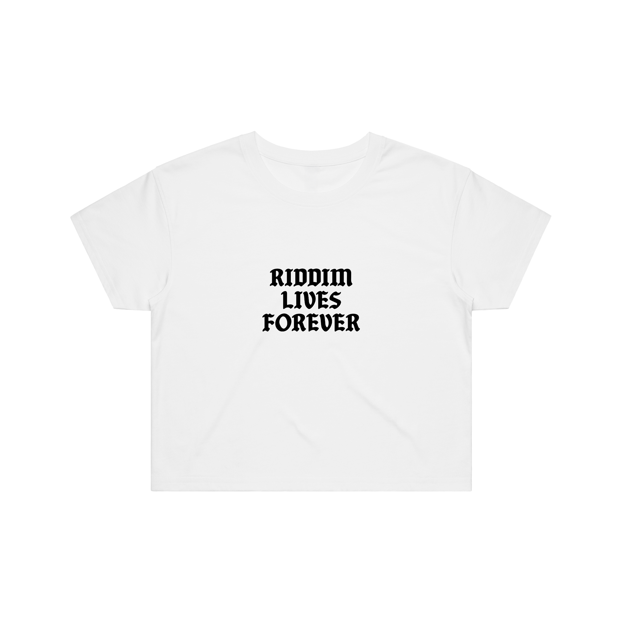 RIDDIM LIVES FOREVER CROP TOP - WHITE