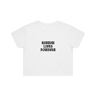 RIDDIM LIVES FOREVER CROP TOP - WHITE