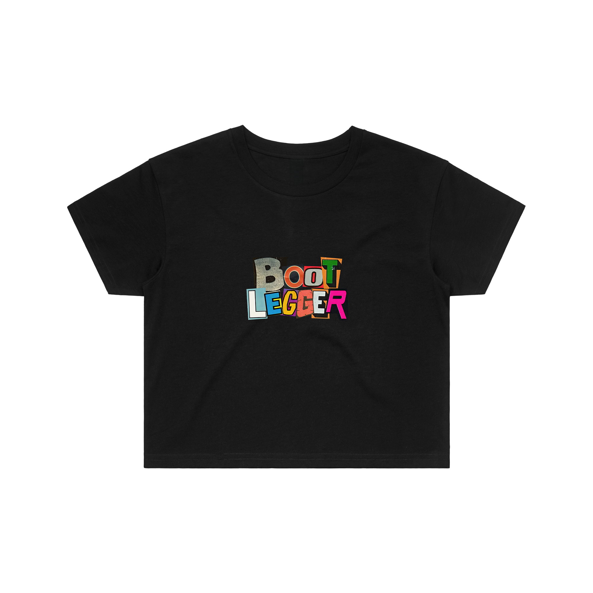BOOTLEGGER LOGO CROP TOP - BLACK