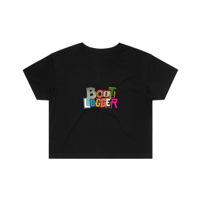 BOOTLEGGER LOGO CROP TOP - BLACK