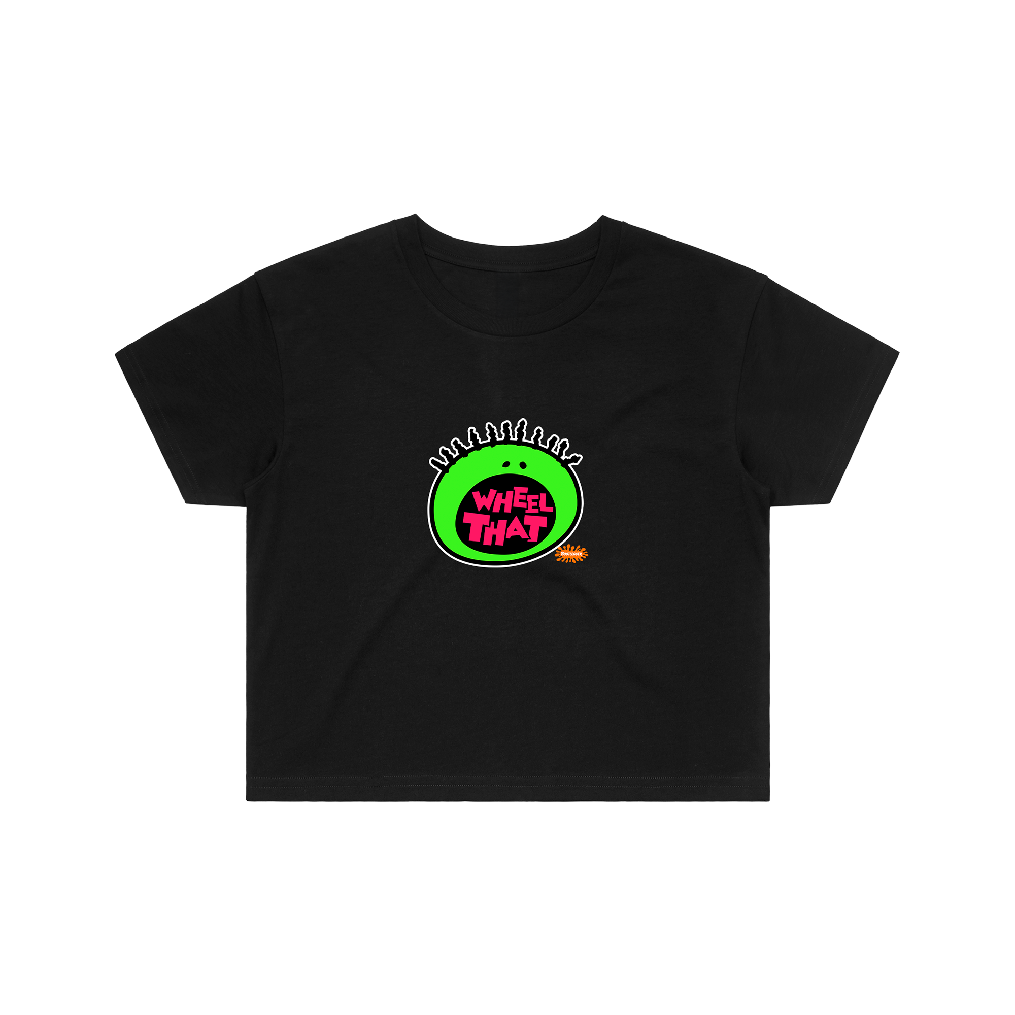 WHEEL THAT GREEN CROP TOP - BLACK