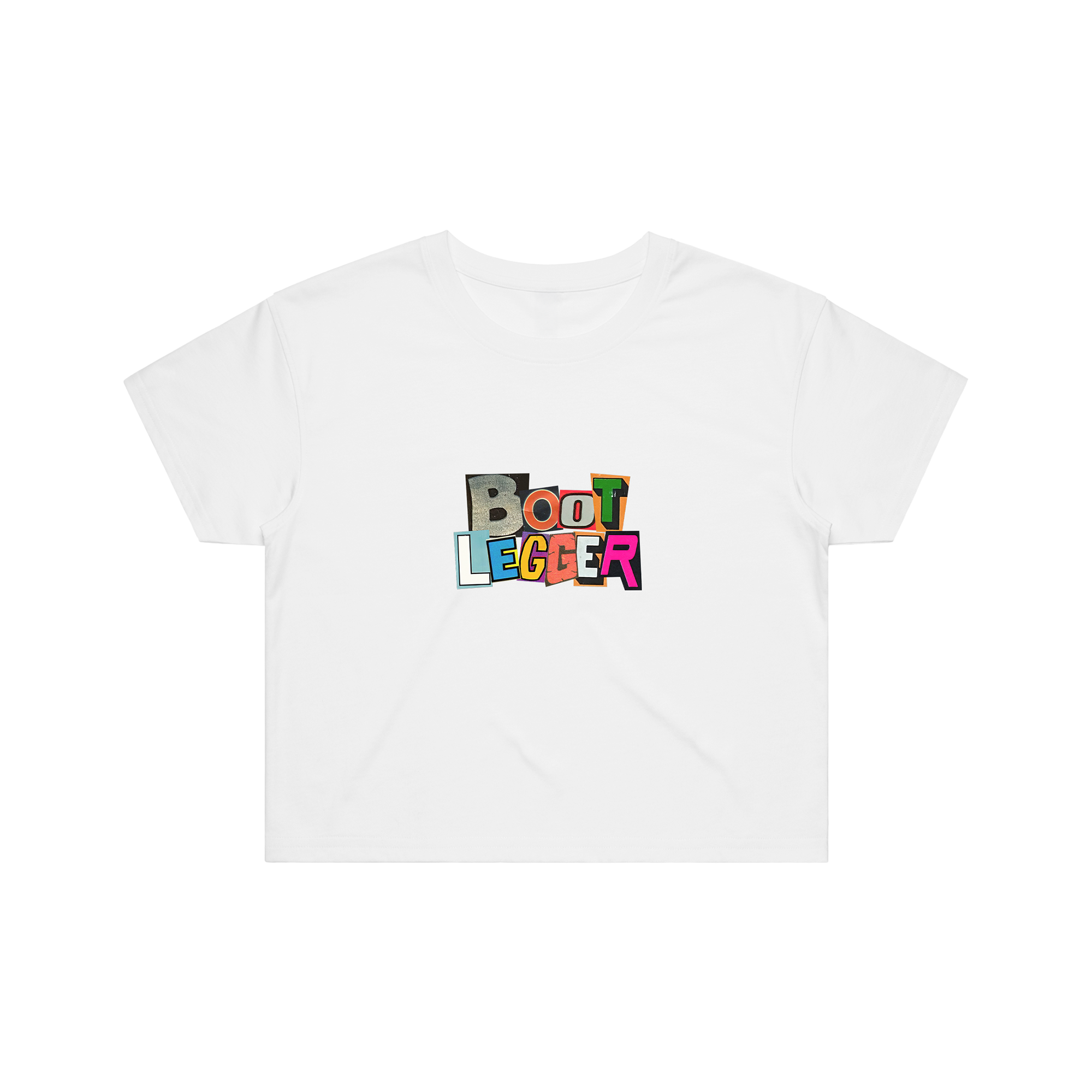 BOOTLEGGER LOGO CROP TOP - WHITE