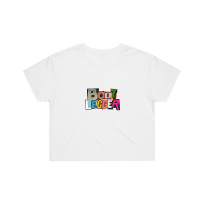 BOOTLEGGER LOGO CROP TOP - WHITE