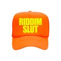 RIDDIM SLUT NEON ORANGE TRUCKER HAT