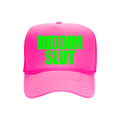 RIDDIM SLUT NEON PINK TRUCKER HAT