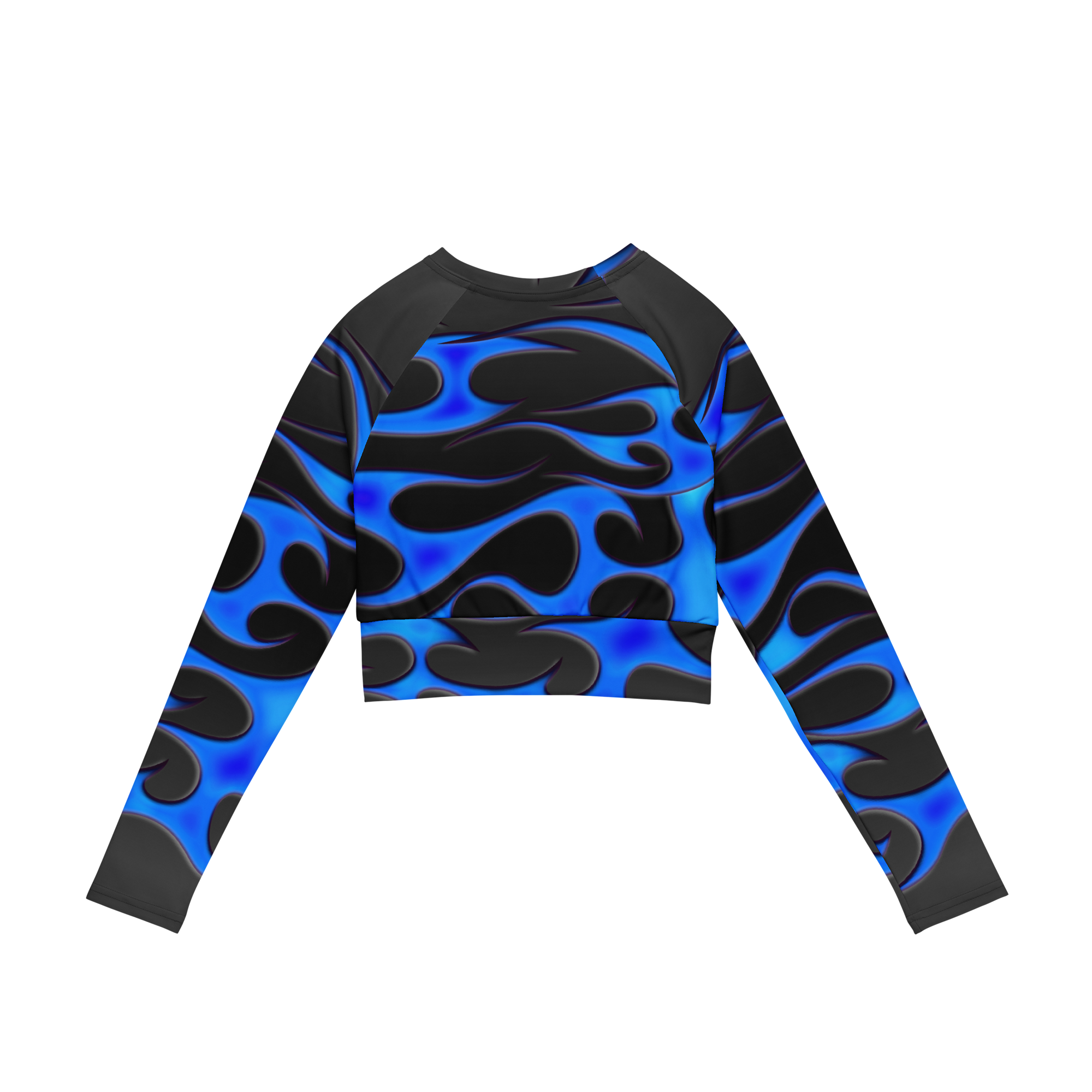 TRIBAL FLAME L/S CROP - BLUE