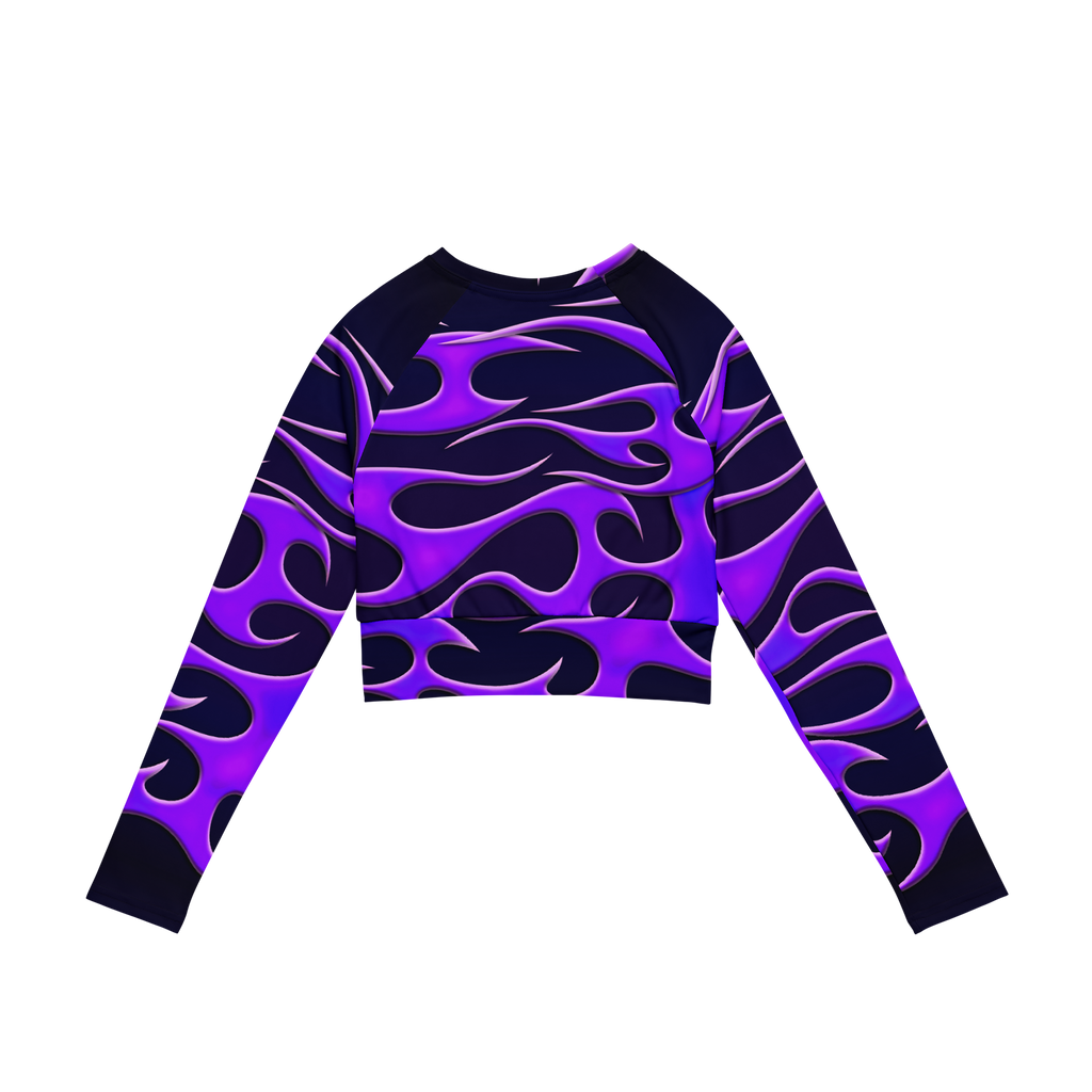 TRIBAL FLAME L/S CROP - PURPLE