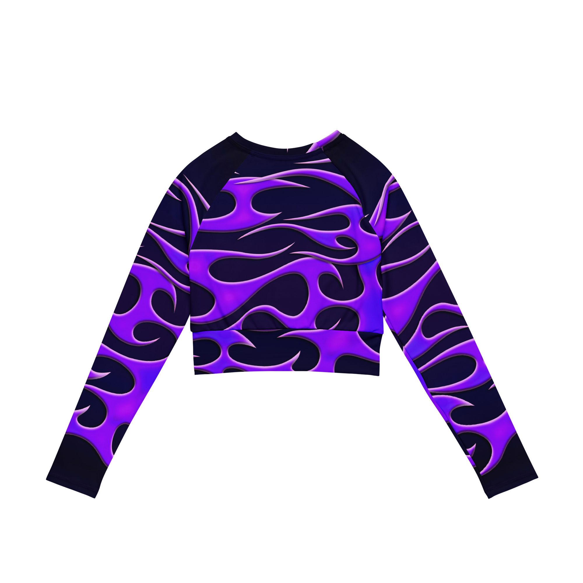 TRIBAL FLAME L/S CROP - PURPLE