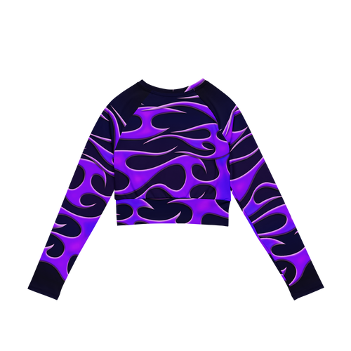TRIBAL FLAME L/S CROP - PURPLE