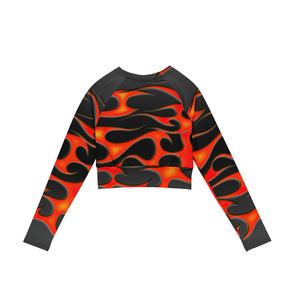 TRIBAL FLAME L/S CROP - RED